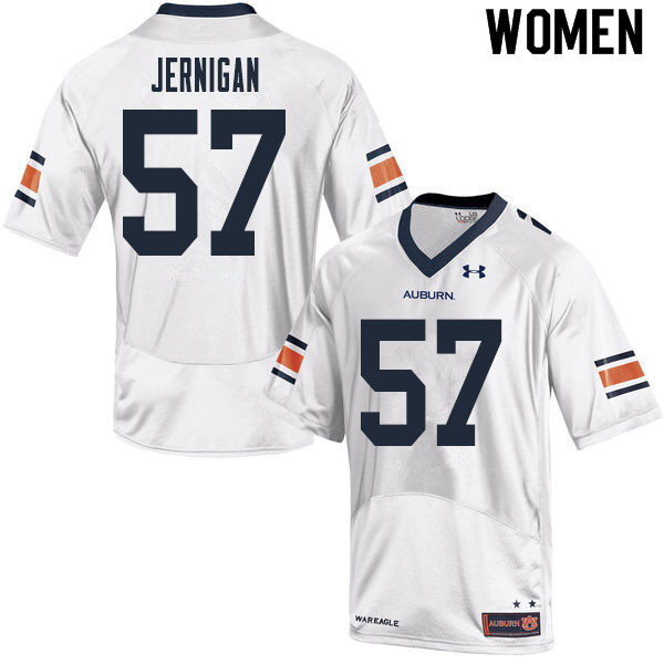 Women #57 Avery Jernigan Auburn Tigers College Football Jerseys Sale-White
